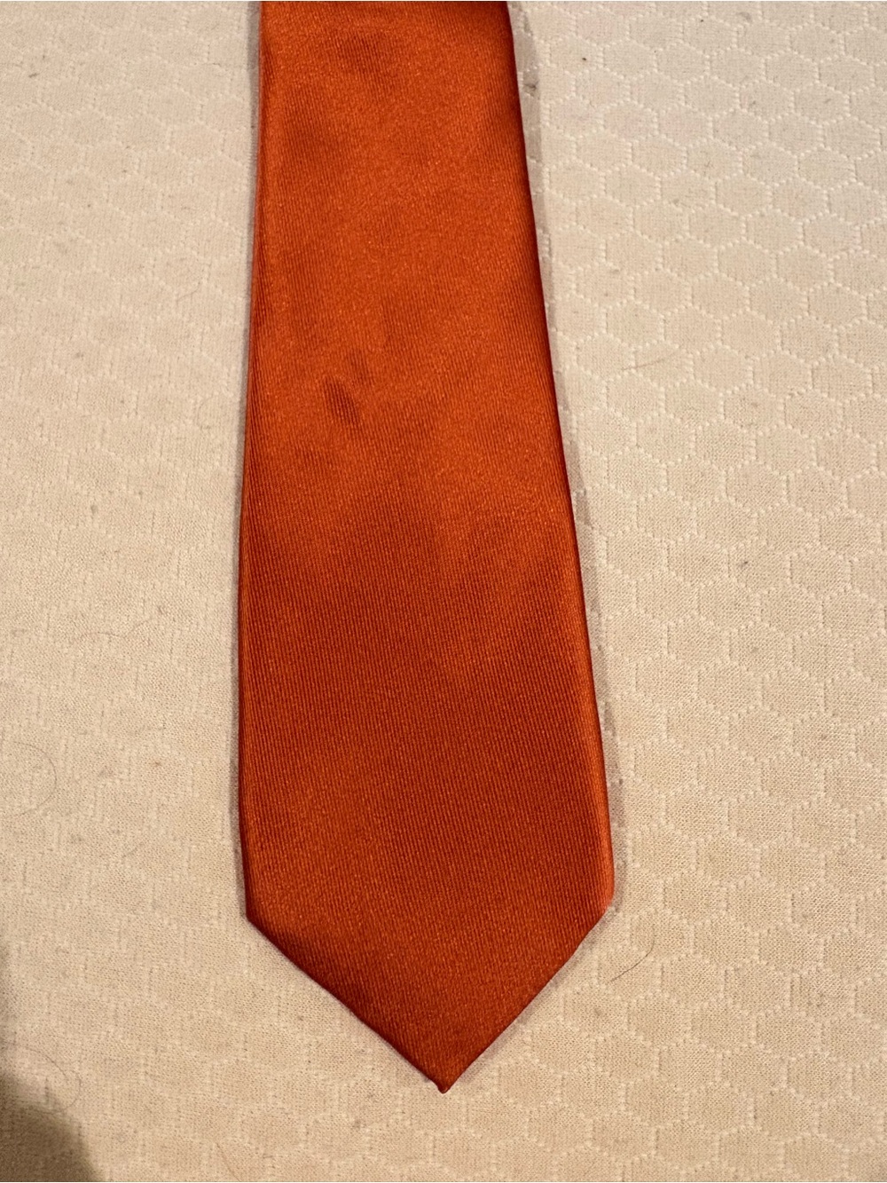 Solid Burnt Orange Men's Silk Tie